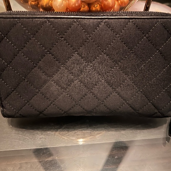 Prada Nylon Black Quilted Zip Around Wallet GUC - Picture 2 of 6